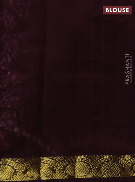 Silk cotton saree light pink and deep wine with plain body and zari woven border