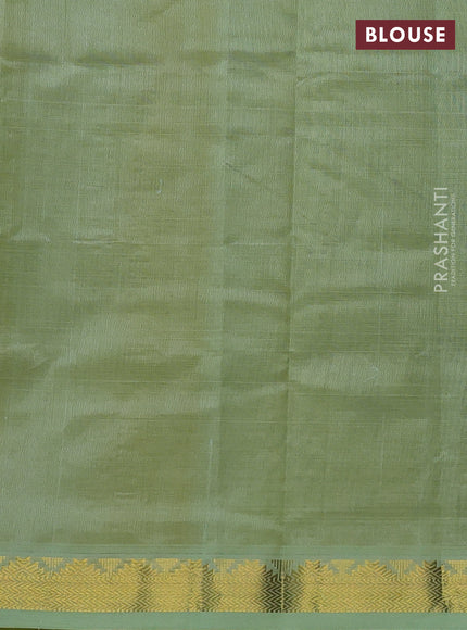 Silk cotton saree lime yellow and pista green with plain body and zari woven border