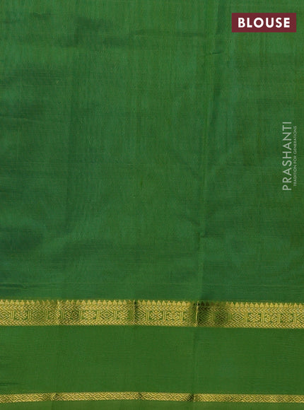 Silk cotton saree light blue and light green with plain body and zari woven border