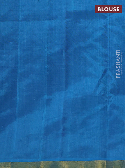 Silk cotton saree purple and cs blue with annam zari woven buttas and zari woven border
