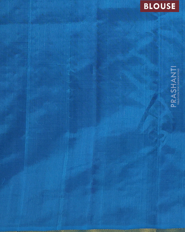 Silk cotton saree purple and cs blue with annam zari woven buttas and zari woven border