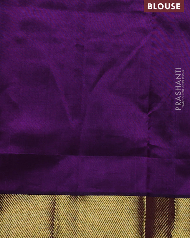 Silk cotton saree purple with paisley zari woven buttas and zari woven border