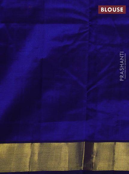 Silk cotton saree blue with paisley zari woven buttas and zari woven border