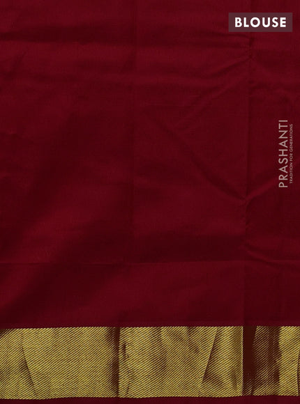 Silk cotton saree red with paisley zari woven buttas and zari woven border