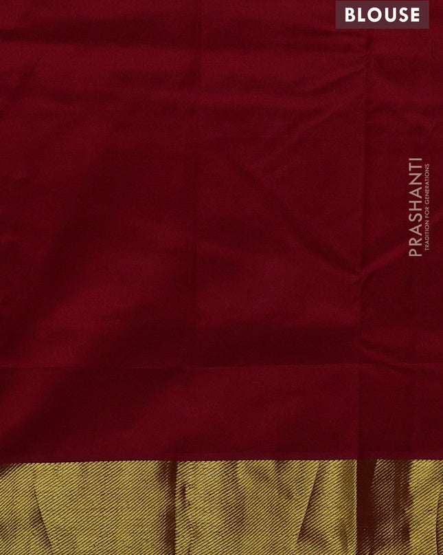 Silk cotton saree red with paisley zari woven buttas and zari woven border