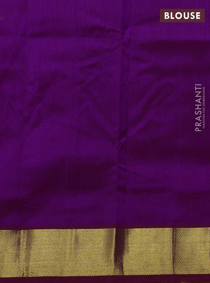 Silk cotton saree purple with paisley zari woven buttas and zari woven border