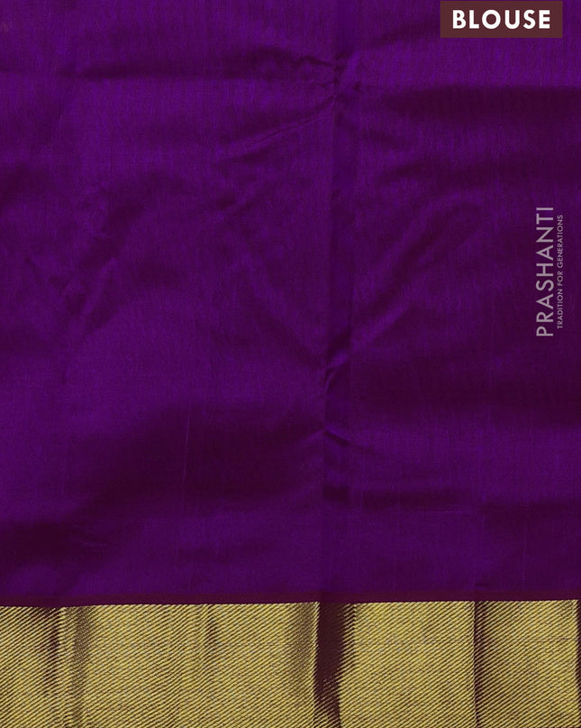 Silk cotton saree purple with paisley zari woven buttas and zari woven border