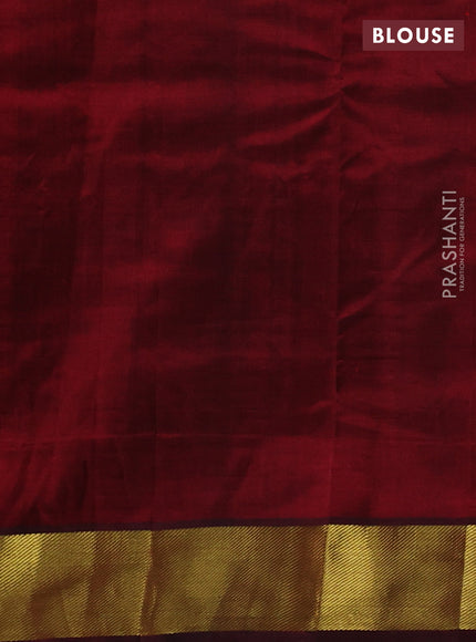 Silk cotton saree maroon with paisley zari woven buttas and zari woven border