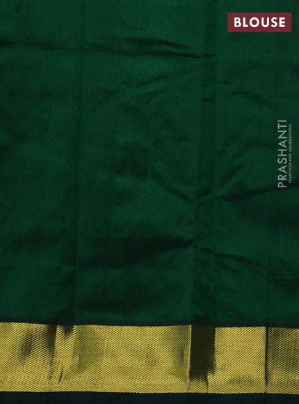 Silk cotton saree green with paisley zari woven buttas and zari woven border