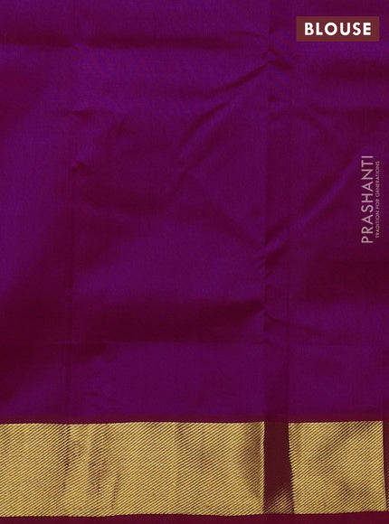 Silk cotton saree magenta pink with paisley zari woven buttas and zari woven border