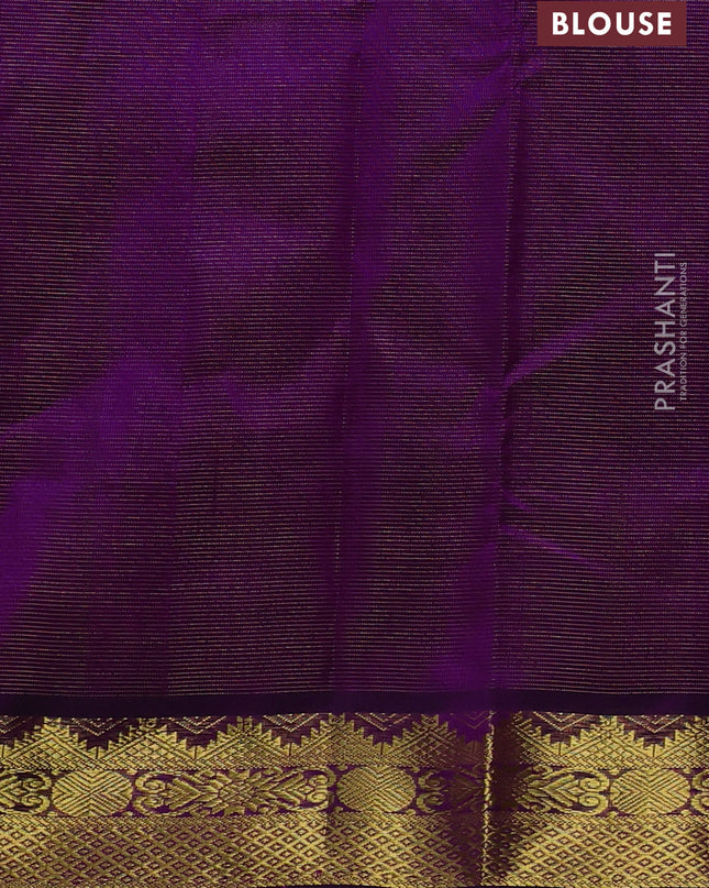 Silk cotton saree purple with allover vairaosi pattern and zari woven border