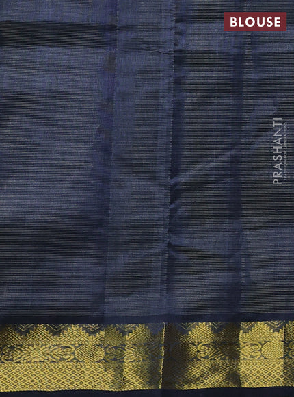 Silk cotton saree grey with allover vairaosi pattern and zari woven border