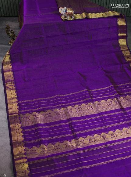 Silk cotton saree violet with allover vairaosi pattern and zari woven border