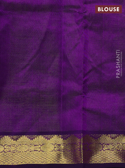 Silk cotton saree violet with allover vairaosi pattern and zari woven border