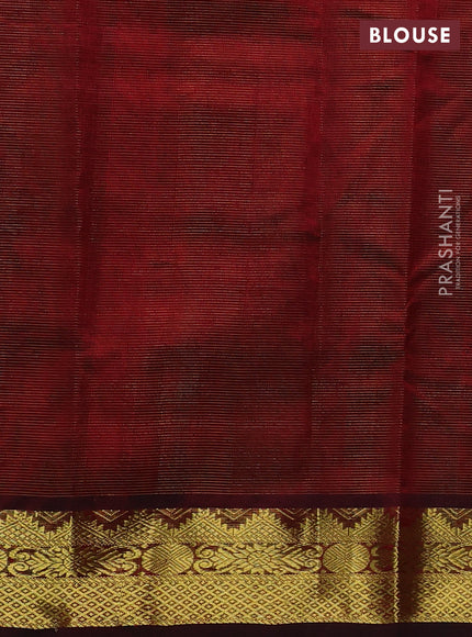 Silk cotton saree maroon with allover vairaosi pattern and zari woven border