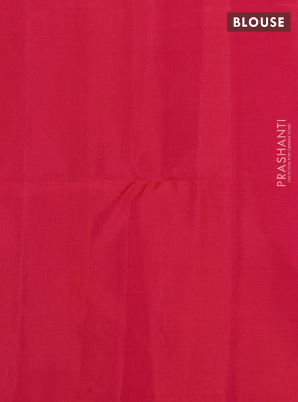 Pure soft silk saree dual shade of pinkish orange with woven buttas and zari woven butta border