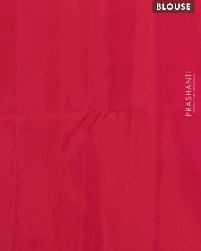 Pure soft silk saree dual shade of pinkish orange with woven buttas and zari woven butta border