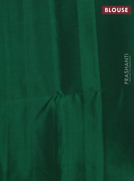 Pure soft silk saree green with woven buttas and zari woven butta border