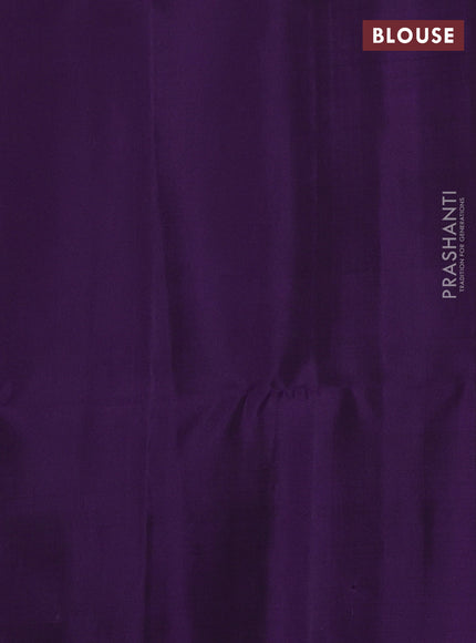 Pure soft silk saree violet with woven buttas and zari woven butta border