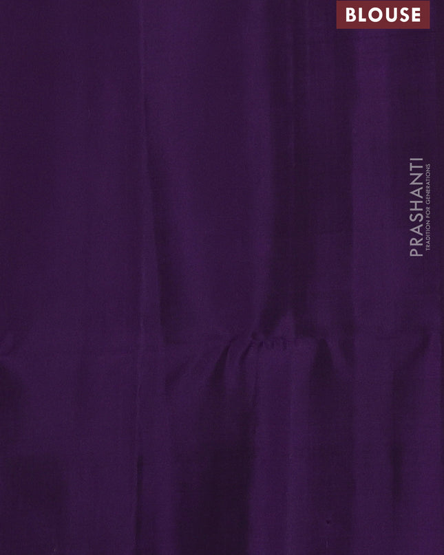 Pure soft silk saree violet with woven buttas and zari woven butta border