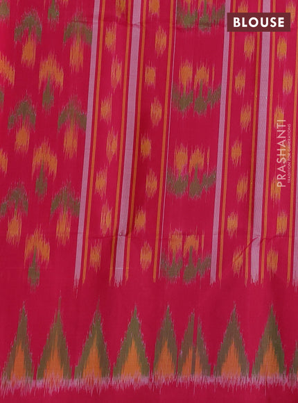 Pure soft silk saree mustard yellow and pink with zari woven floral buttas in borderless style