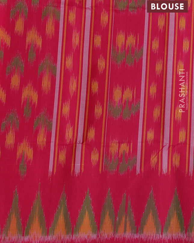 Pure soft silk saree mustard yellow and pink with zari woven floral buttas in borderless style