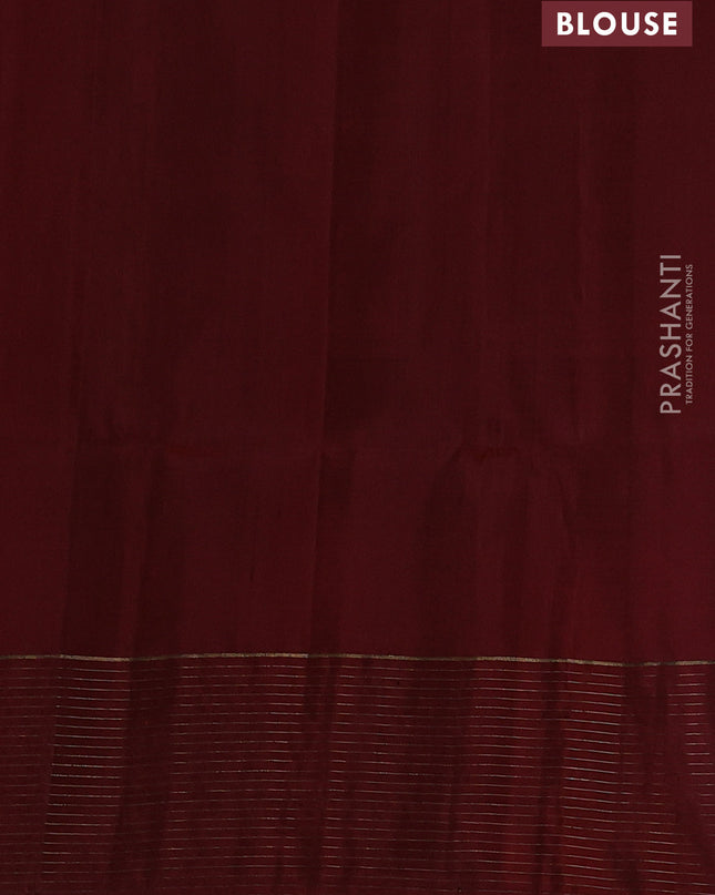 Pure soft silk saree elaichi green and maroon with woven buttas and zari checked border