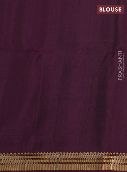 Pure soft silk saree pastel green and wine shade with zari woven buttas and zari woven border