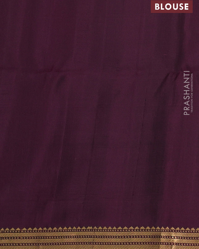 Pure soft silk saree pastel green and wine shade with zari woven buttas and zari woven border