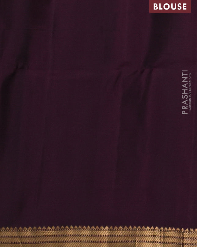 Pure soft silk saree lavender and wine shade with zari woven buttas and zari woven border