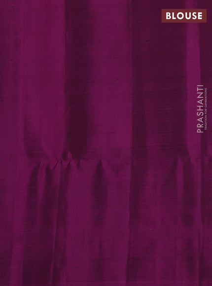 Pure soft silk saree mustard yellow and magenta pink with allover zari weaves and temple design butta border