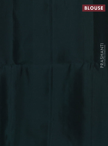 Pure soft silk saree light green and dark green with allover zari weaves and temple design butta border