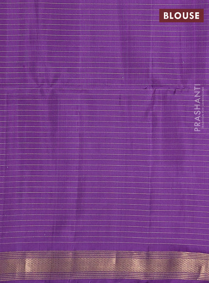 Pure soft silk saree lavender with allover zari checks & buttas and zari woven border