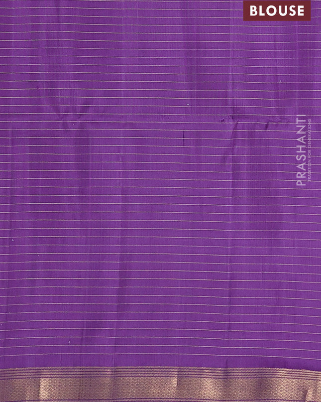 Pure soft silk saree lavender with allover zari checks & buttas and zari woven border