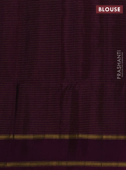Pure soft silk saree green and purple with allover zari woven checks & buttas and rettapet zari woven border