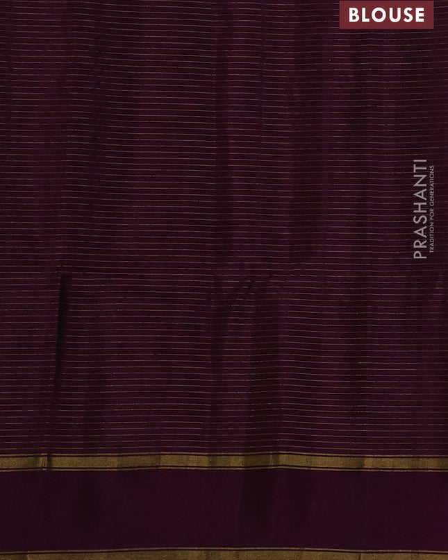 Pure soft silk saree green and purple with allover zari woven checks & buttas and rettapet zari woven border