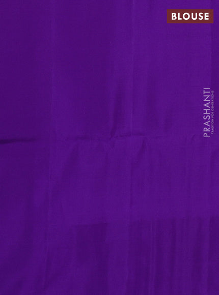 Pure soft silk saree rustic orange and violet with zari woven buttas and woven border