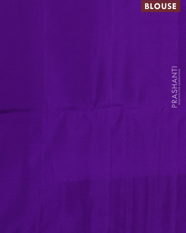 Pure soft silk saree rustic orange and violet with zari woven buttas and woven border