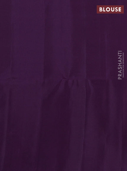 Pure soft silk saree violet with silver zari woven buttas and rich silver zari woven border