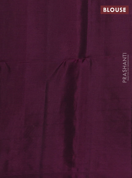 Pure soft silk saree green and wine shade with allover zari stripes pattern and rich zari woven border