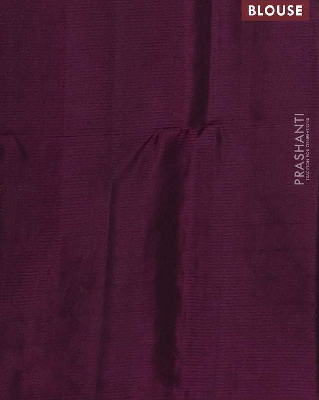 Pure soft silk saree green and wine shade with allover zari stripes pattern and rich zari woven border