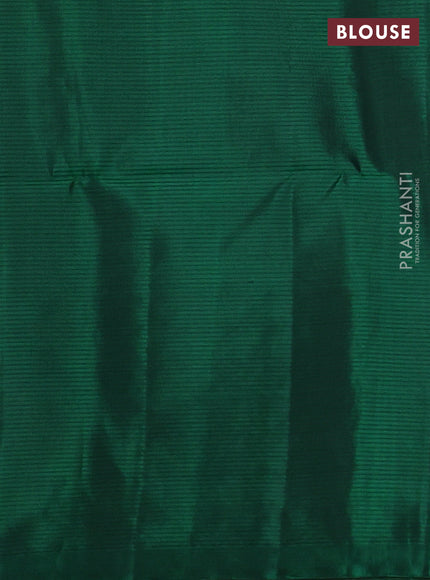 Pure soft silk saree maroon and green with allover zari stripes pattern and rich zari woven border