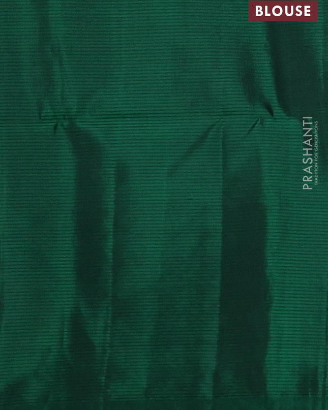 Pure soft silk saree maroon and green with allover zari stripes pattern and rich zari woven border
