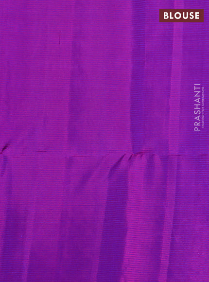 Pure soft silk saree royal blue and purple with allover zari stripes pattern and rich zari woven border