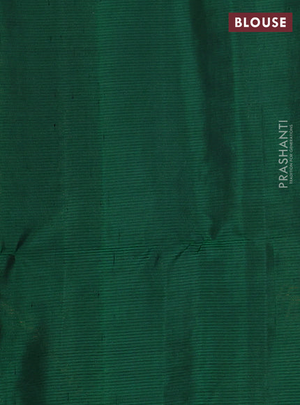 Pure soft silk saree mustard yellow and green with allover zari weaves and simple border