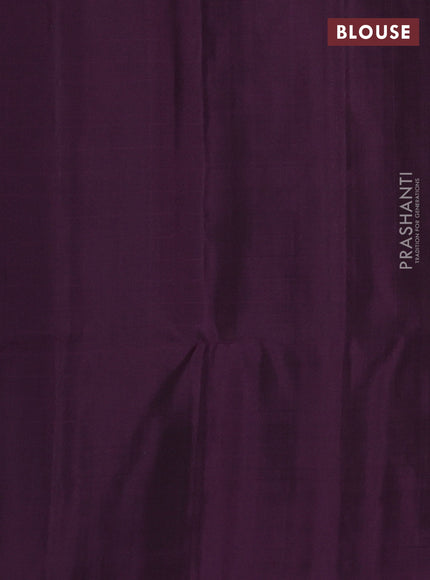 Pure soft silk saree dark rust and wine shade with allover zari checks & buttas and zari woven butta border