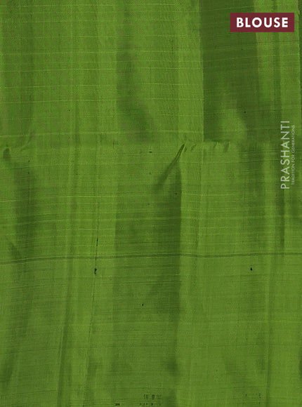 Pure soft silk saree purple and light green with allover zari checks & buttas and zari woven butta border