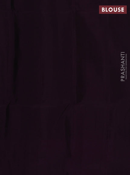 Pure soft silk saree brown and wine shade with allover zari checks & buttas and zari woven butta border