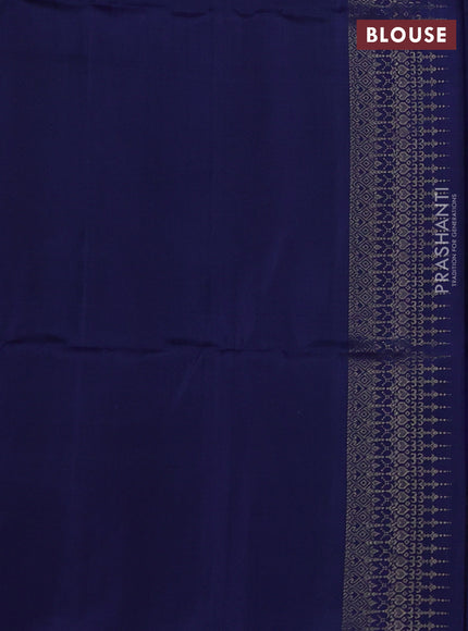 Pure soft silk saree blue with zari woven buttas and zari woven border
