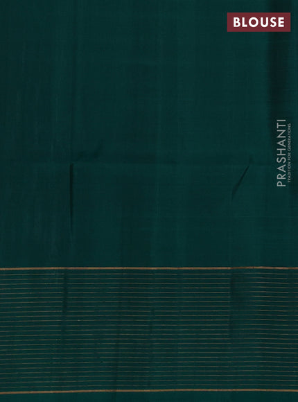 Pure soft silk saree grey and teal green with zari woven buttas and zari woven checked border